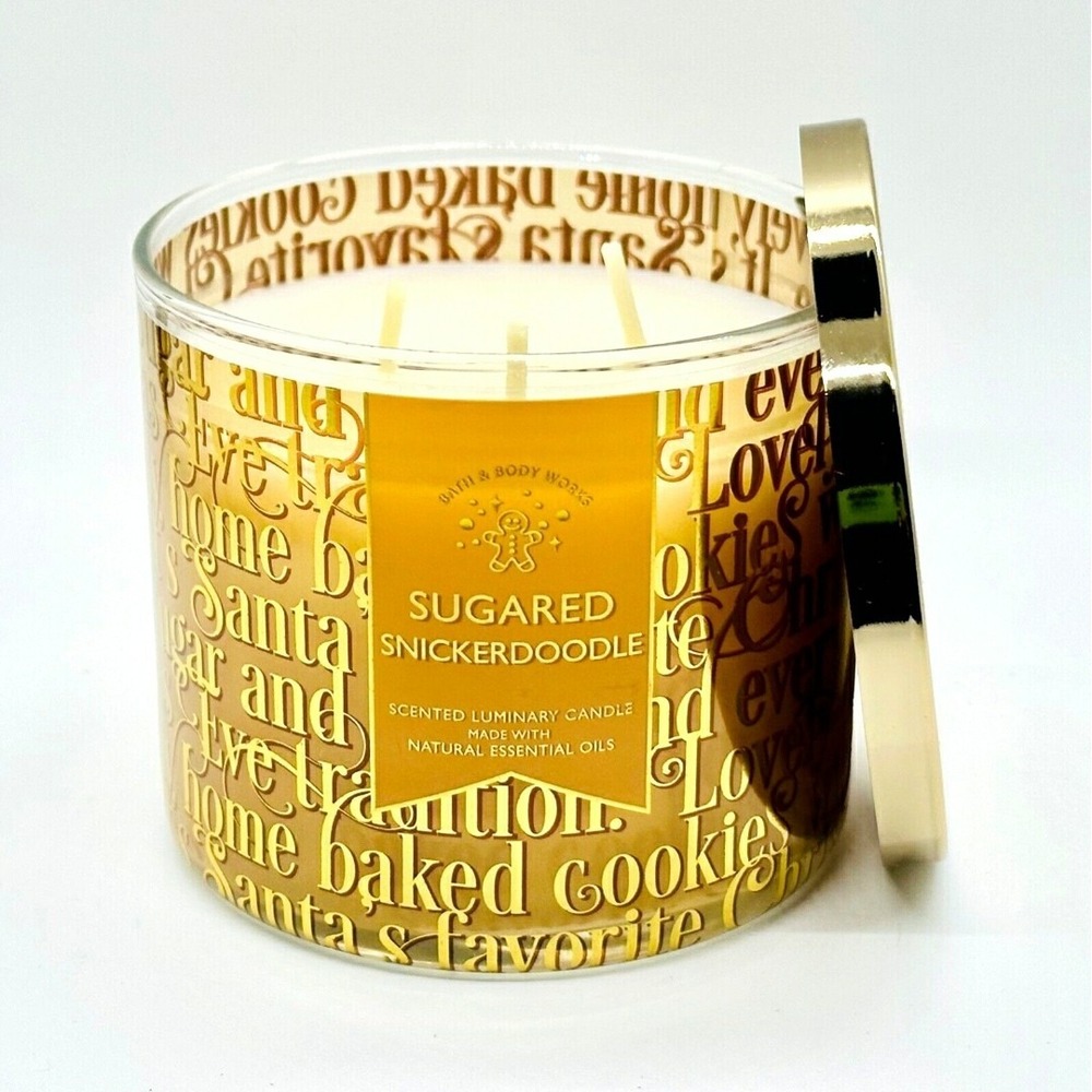 BRAND NEW! Bath and Body Works White Barn Sugared Snickerdoodle,  3 Wick Candle‎